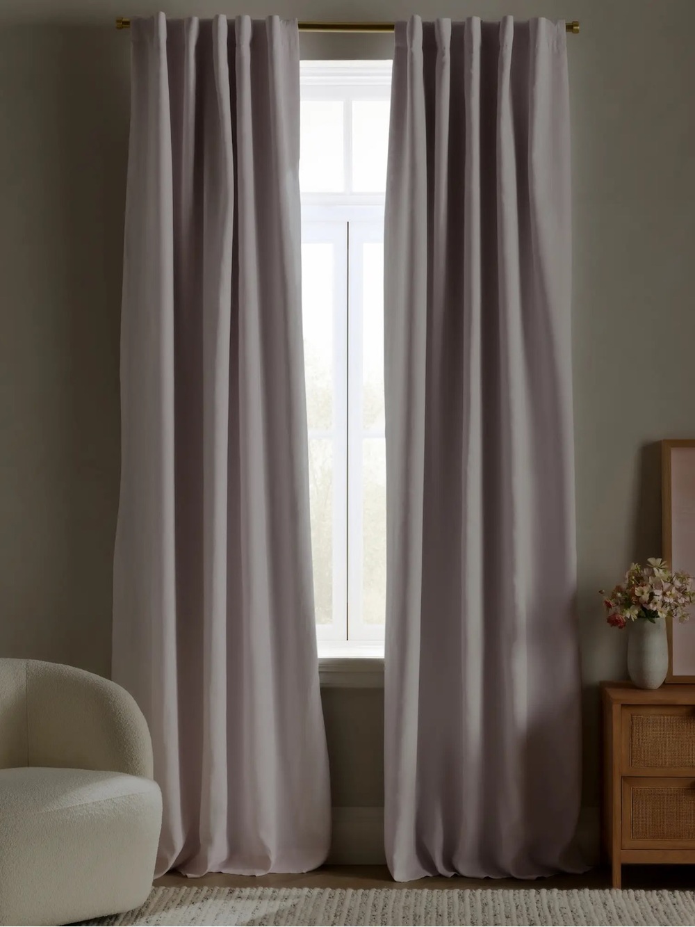 NWT QUINCE Set 2 48x84 European Linen True Blackout Curtains Vintage Blush 9154